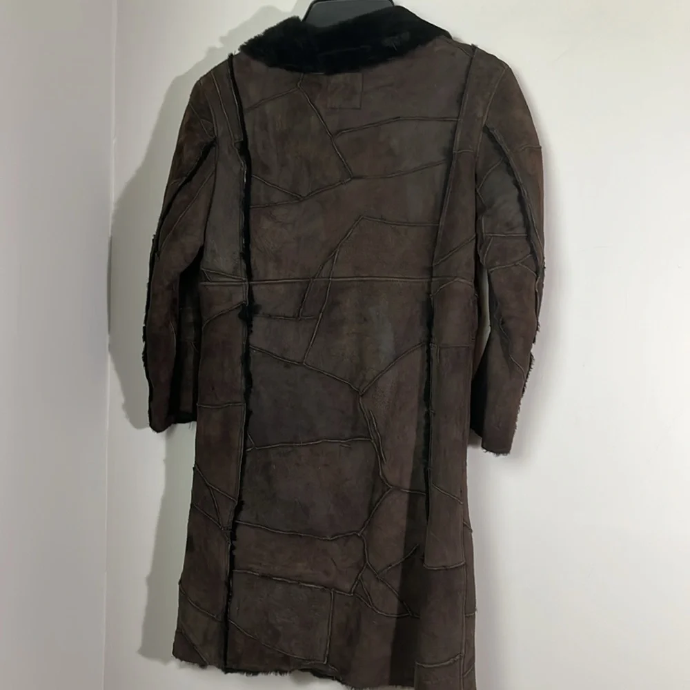 Vintage suede shearling coat